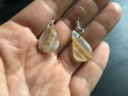 Boucles d’oreilles goutte aragonite