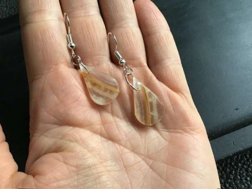 Boucles d’oreilles goutte aragonite