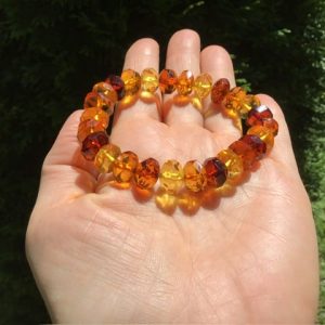 Bracelet ambre facettée