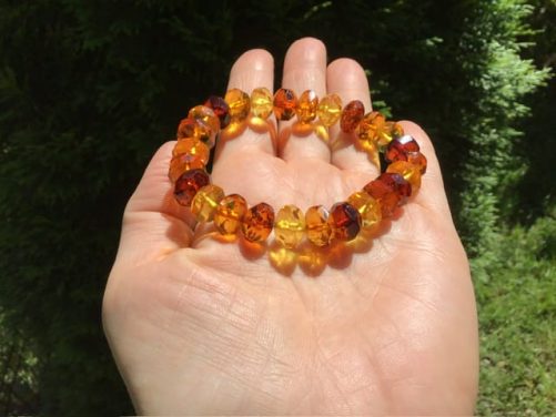 Bracelet ambre facettée