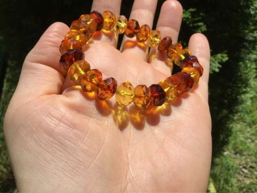 Bracelet ambre facettée