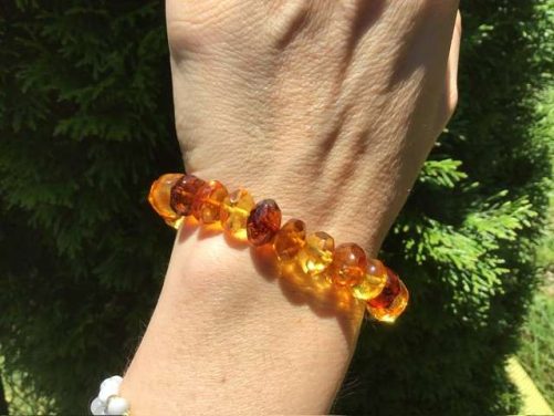 Bracelet ambre facettée