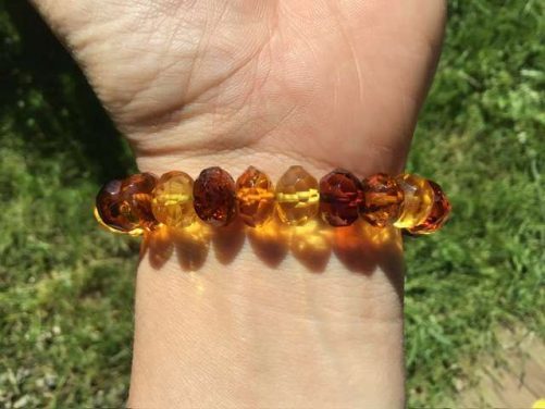 Bracelet ambre facettée