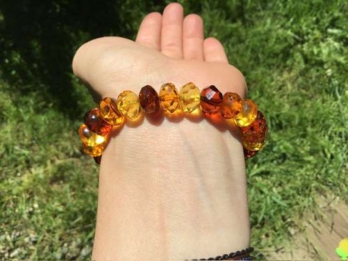 Bracelet ambre facettée