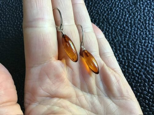 Boucles oreilles ambre