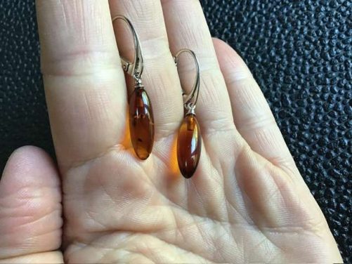 Boucles oreilles ambre