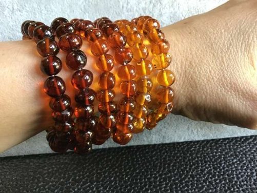 Bracelet ambre cognac