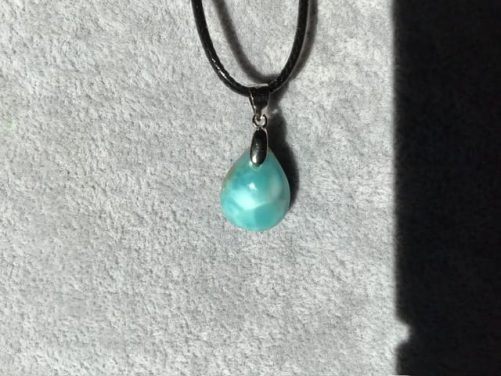 Pendentif larimar petite goutte