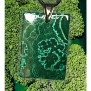 Pendentif masculin en malachite chrysocolle