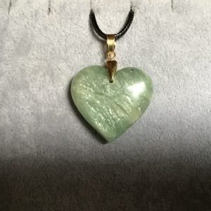 Pendentif amazonite coeur double face bombee