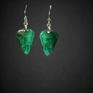 Boucles d oreilles malachite gouttes