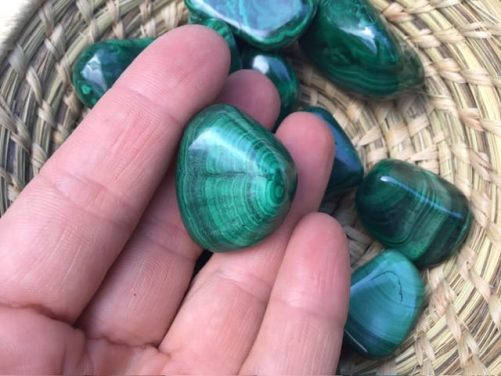 Malachite pierre roulée