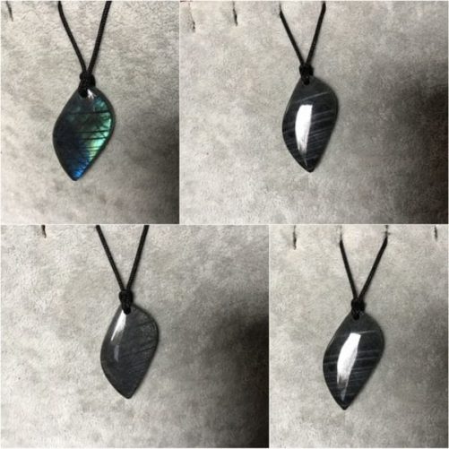 Pendentif labradorite bleue sur cordon