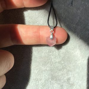 Pendentif tourmaline rose tranche brute