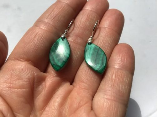 Boucles d’ oreilles malachite