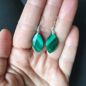 Boucles d oreilles en malachite