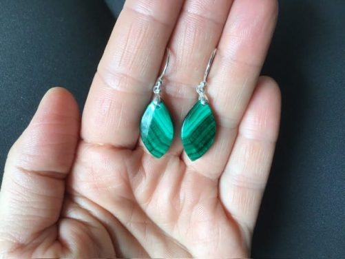 Boucles d oreilles en malachite