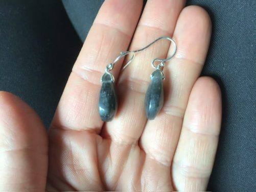 Boucles d’ oreilles labradorite deep blue