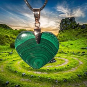 Malachite en forme de coeur