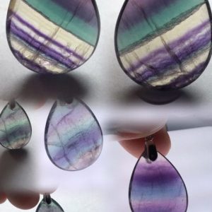 Pendentif en fluorite arc en ciel