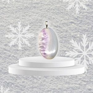 Pendentif  améthyste  calcedoine