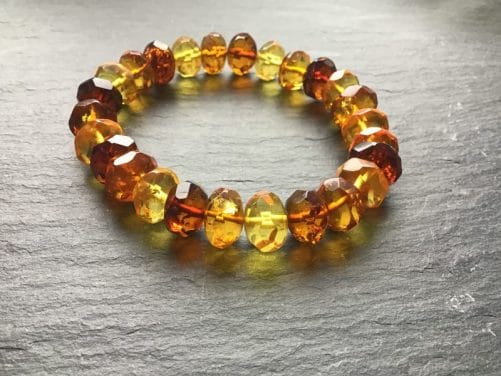 Bracelet ambre facetté