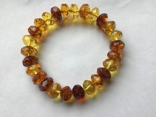 Bracelet ambre facetté