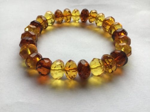 Bracelet ambre facetté