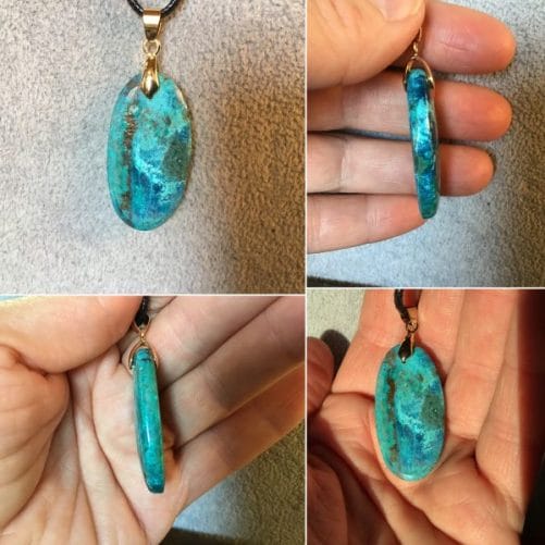 Pendentif shattuckite oval