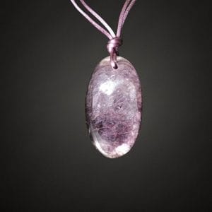 Pendentif lepidolite mica ovale